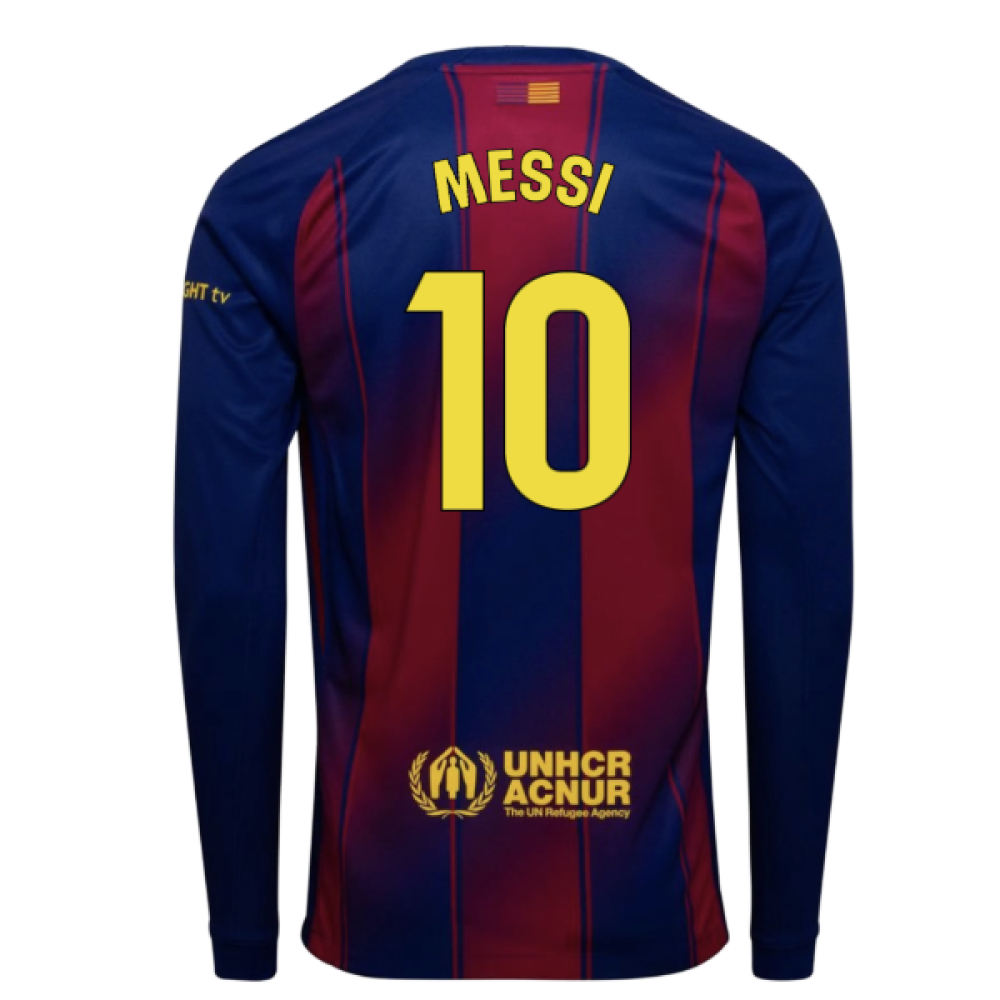 2025-2026 Barcelona Home Long Sleeve Shirt (Messi 10)