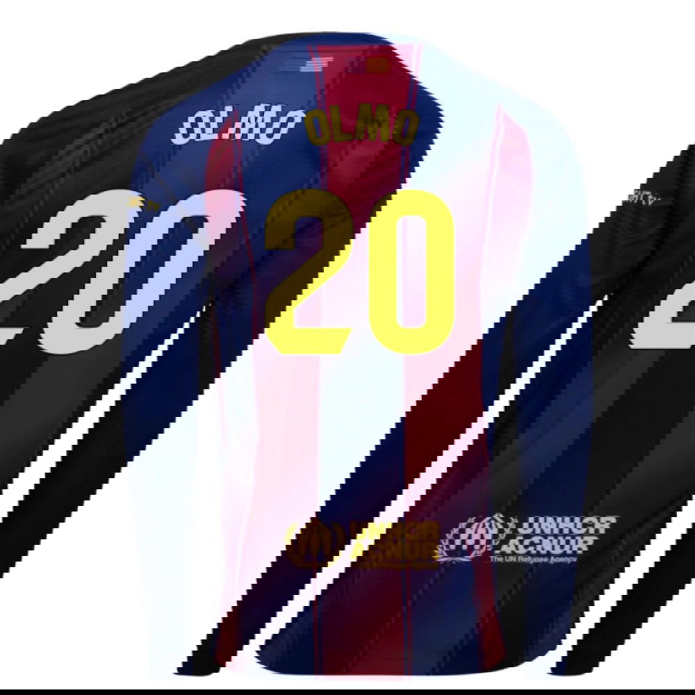 2025-2026 Barcelona Home Long Sleeve Shirt (Olmo 20)