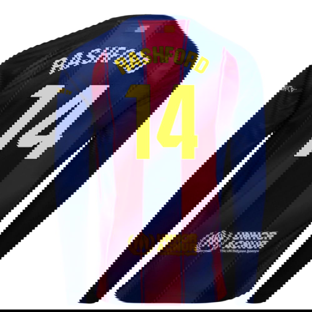 2025-2026 Barcelona Home Long Sleeve Shirt (Rashford 14)