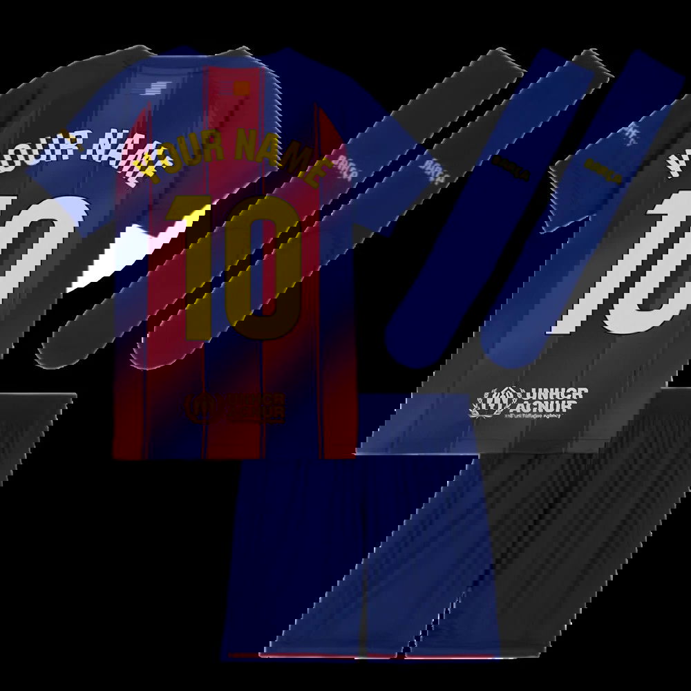2025-2026 Barcelona Home Mini Kit (Your Name)