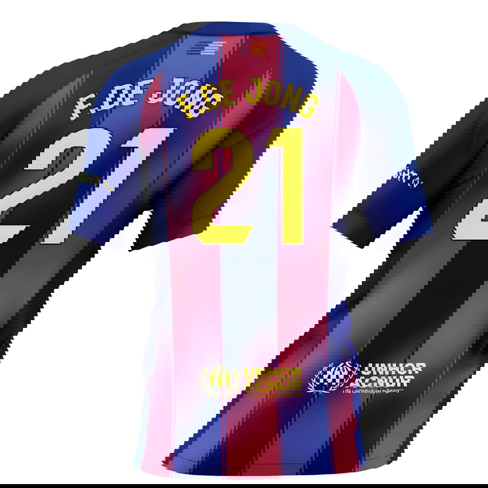 2025-2026 Barcelona Home Shirt (Kids) (F.De Jong 21)