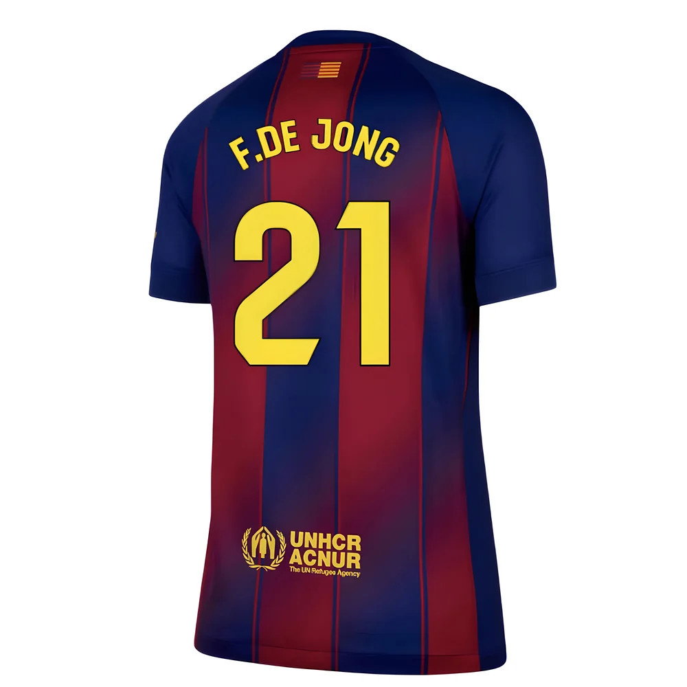 2025-2026 Barcelona Home Shirt (Womens) (F.De Jong 21)