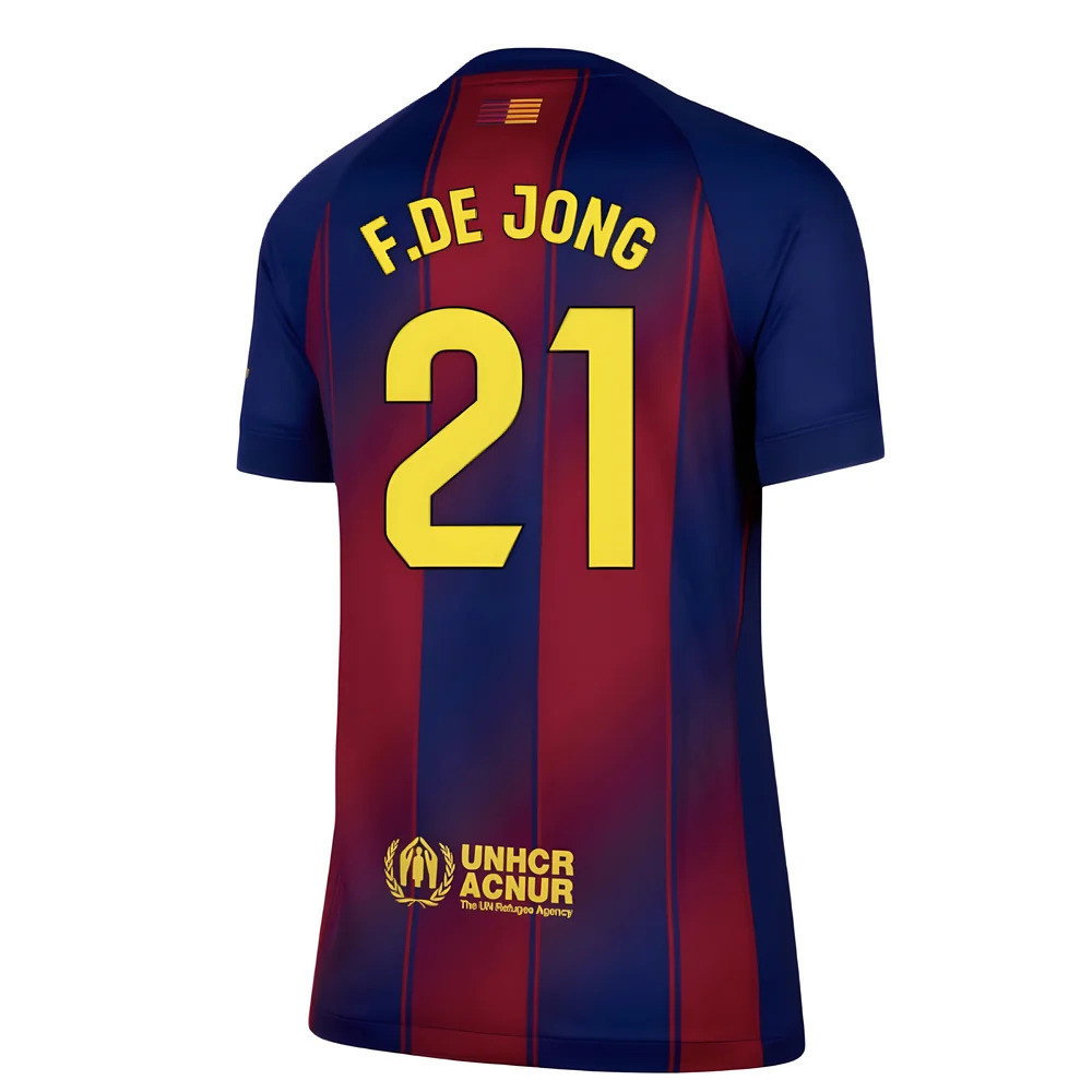 2025-2026 Barcelona Home Shirt (Womens) (F.De Jong 21)