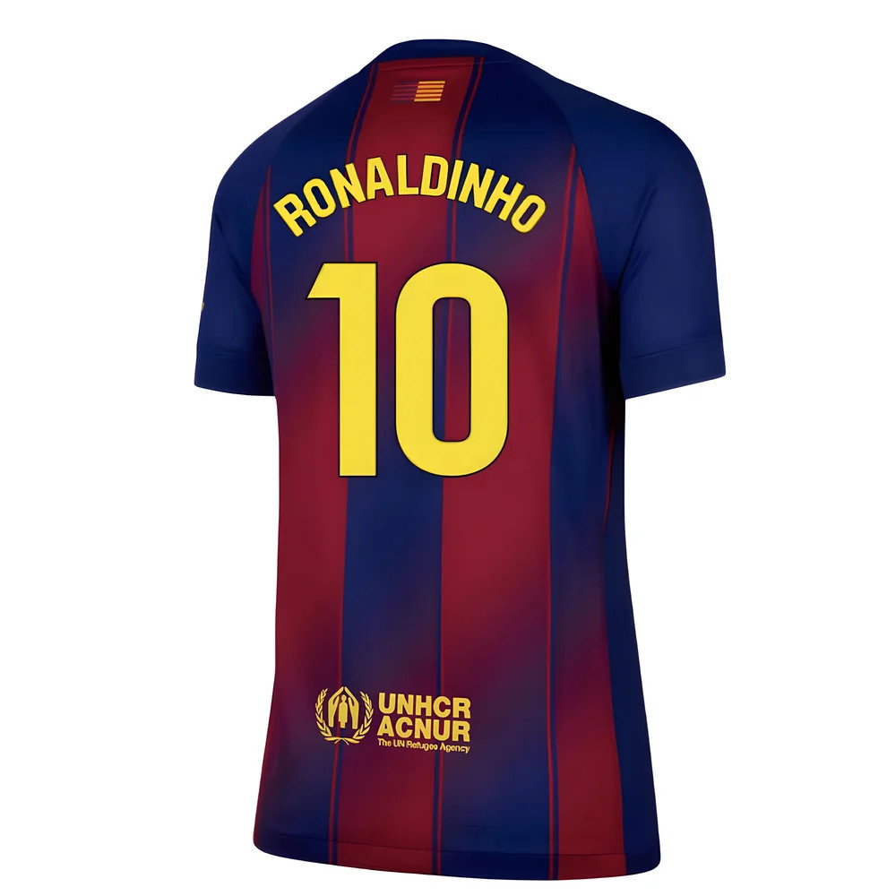 2025-2026 Barcelona Home Shirt (Womens) (Ronaldinho 10)