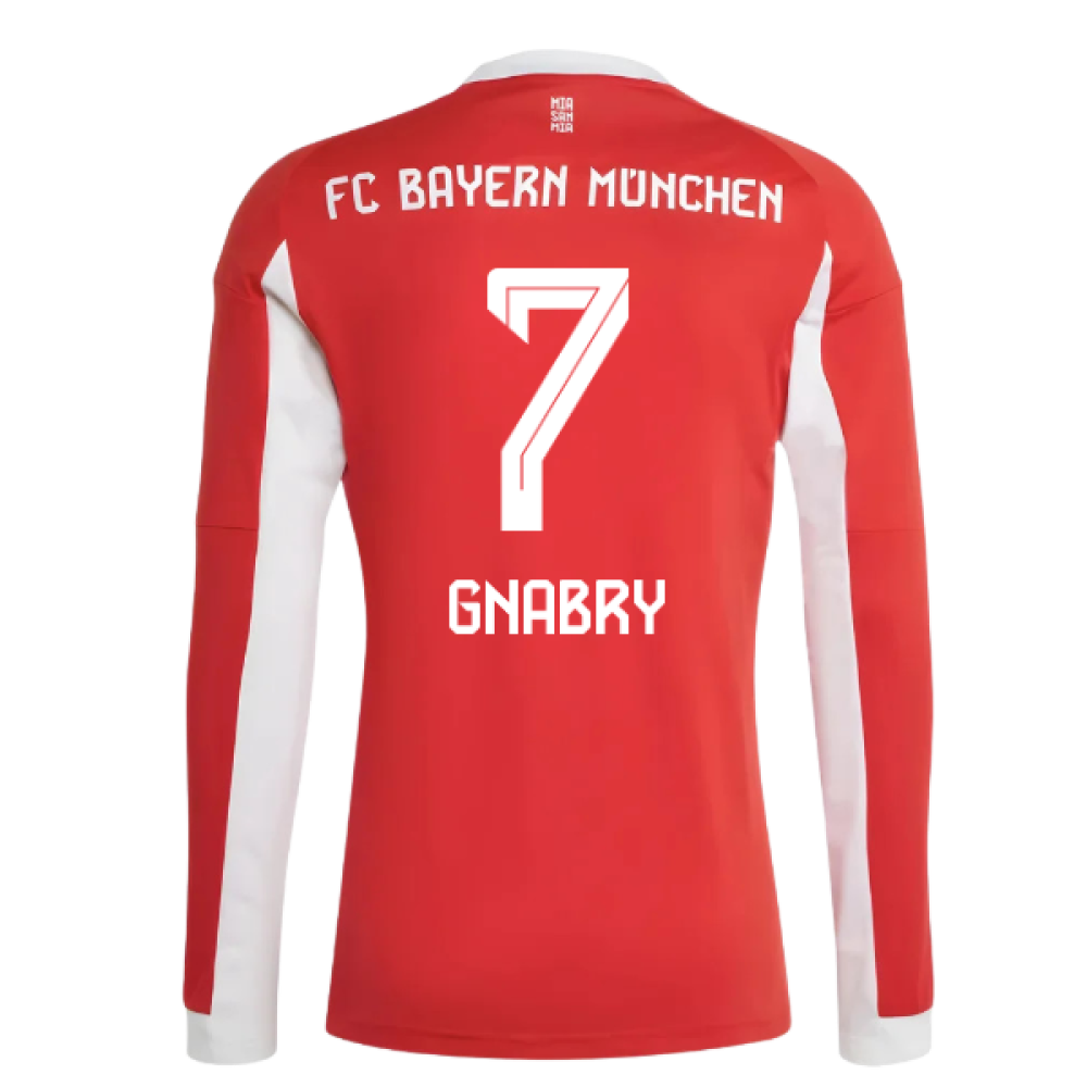 2025-2026 Bayern Munich Long Sleeve Home Shirt (Gnabry 7)