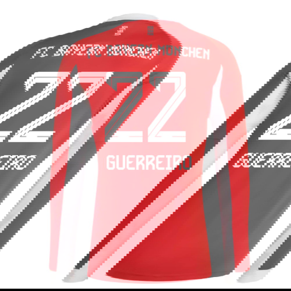 2025-2026 Bayern Munich Long Sleeve Home Shirt (Guerreiro 22)