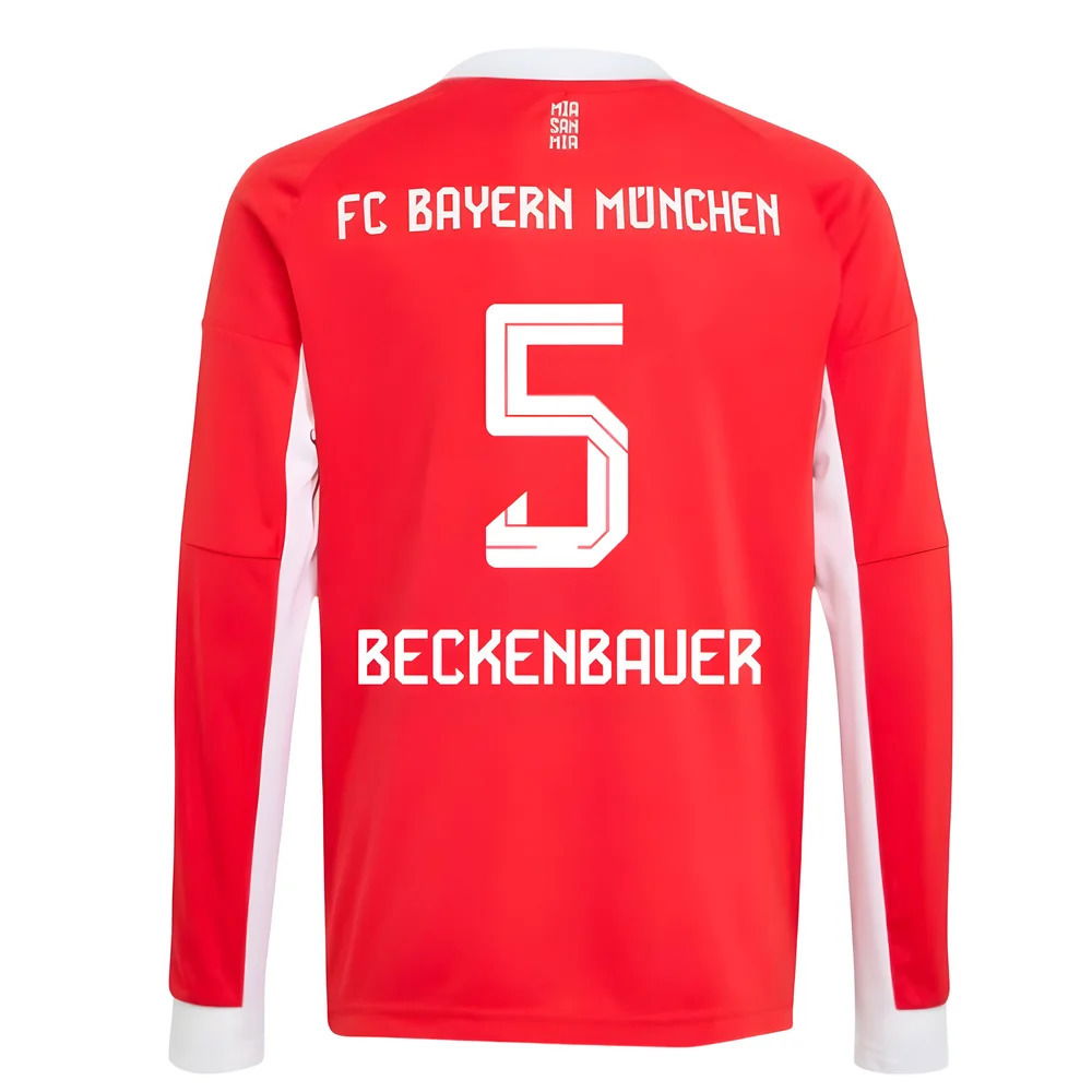 2025-2026 Bayern Munich Long Sleeve Home Shirt (Kids) (Beckenbauer 5)