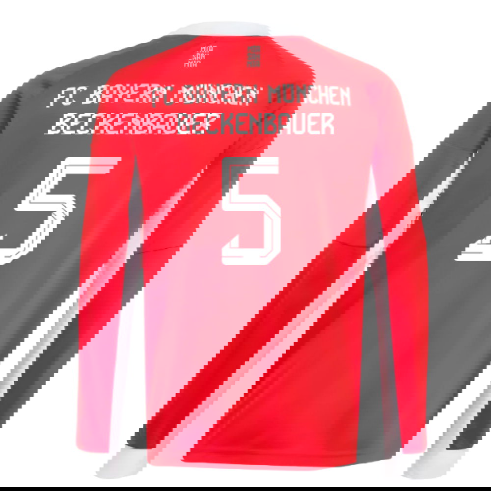 2025-2026 Bayern Munich Long Sleeve Home Shirt (Kids) (Beckenbauer 5)