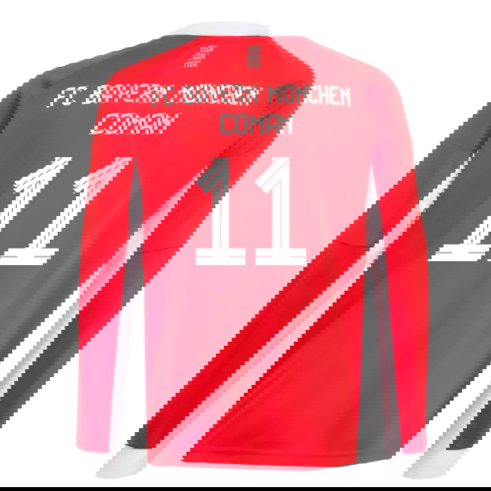 2025-2026 Bayern Munich Long Sleeve Home Shirt (Kids) (Coman 11)