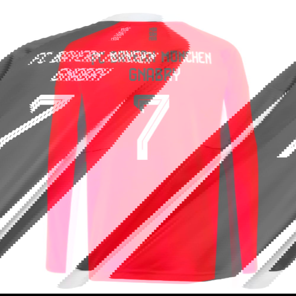 2025-2026 Bayern Munich Long Sleeve Home Shirt (Kids) (Gnabry 7)