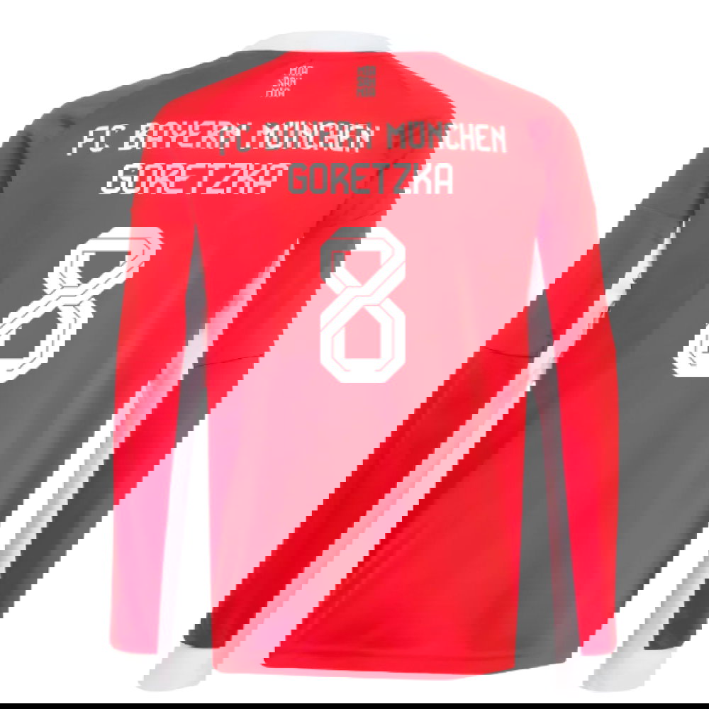 2025-2026 Bayern Munich Long Sleeve Home Shirt (Kids) (Goretzka 8)