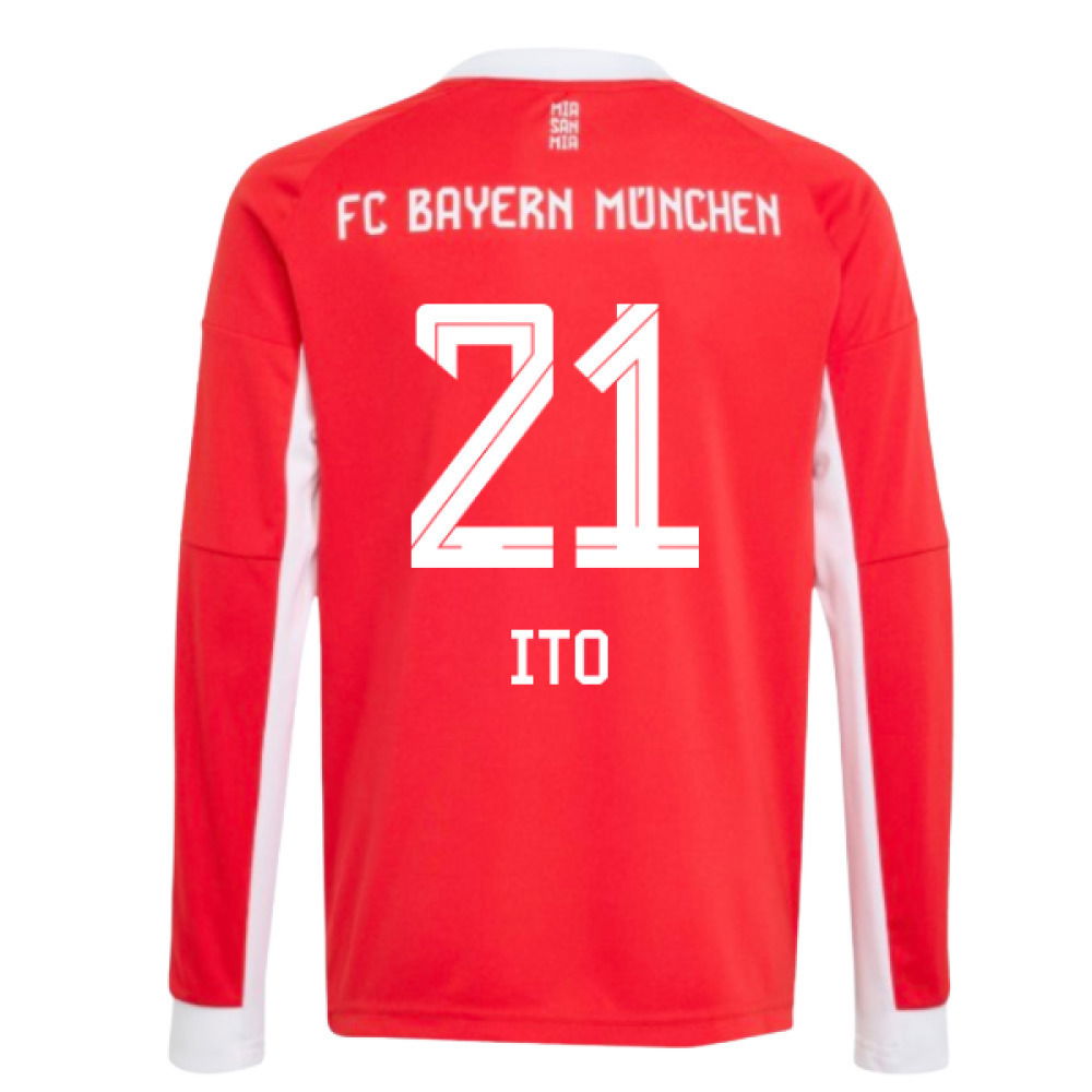 2025-2026 Bayern Munich Long Sleeve Home Shirt (Kids) (Ito 21)