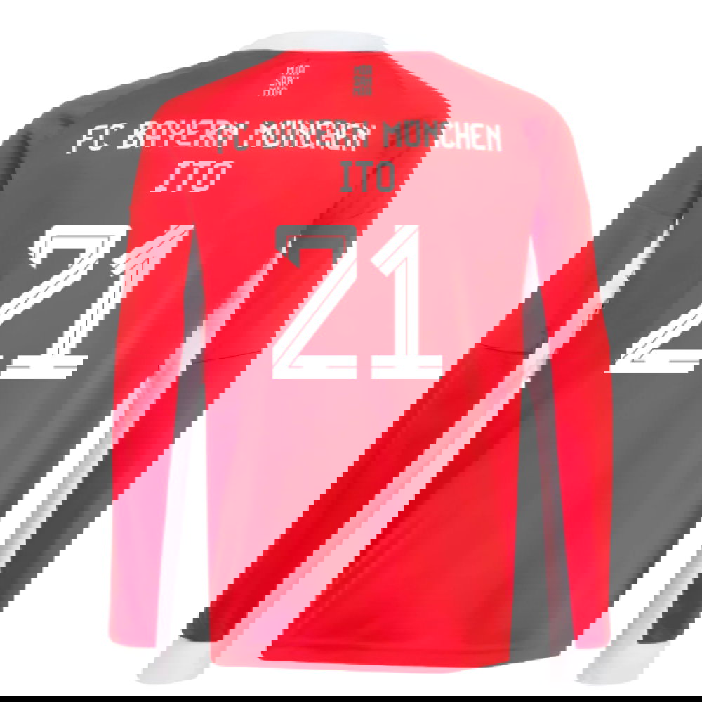 2025-2026 Bayern Munich Long Sleeve Home Shirt (Kids) (Ito 21)