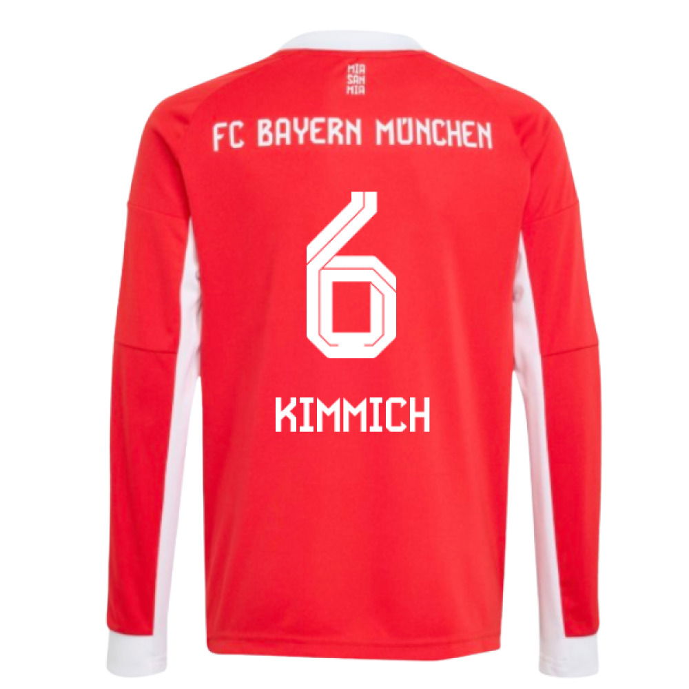 2025-2026 Bayern Munich Long Sleeve Home Shirt (Kids) (Kimmich 6)