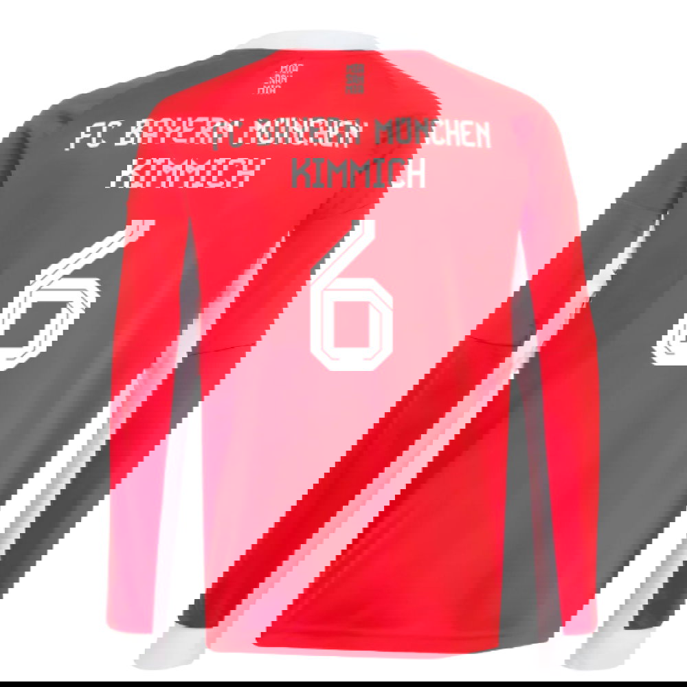 2025-2026 Bayern Munich Long Sleeve Home Shirt (Kids) (Kimmich 6)