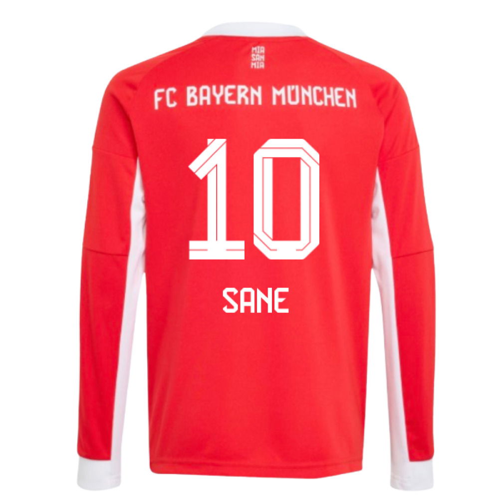 2025-2026 Bayern Munich Long Sleeve Home Shirt (Kids) (Sane 10)