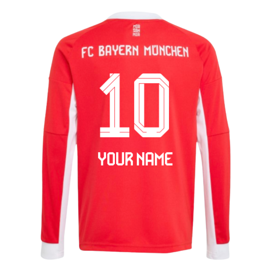 2025-2026 Bayern Munich Long Sleeve Home Shirt (Kids) (Your Name)