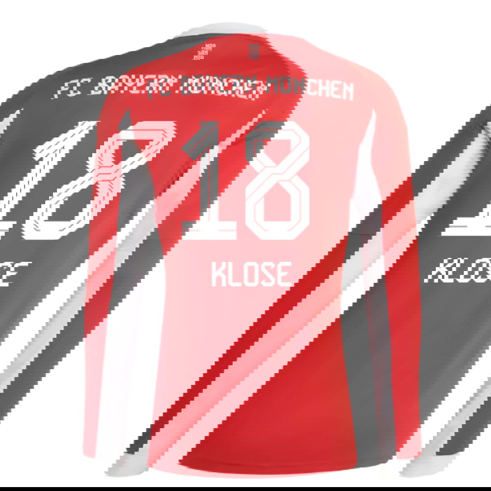 2025-2026 Bayern Munich Long Sleeve Home Shirt (Klose 18)