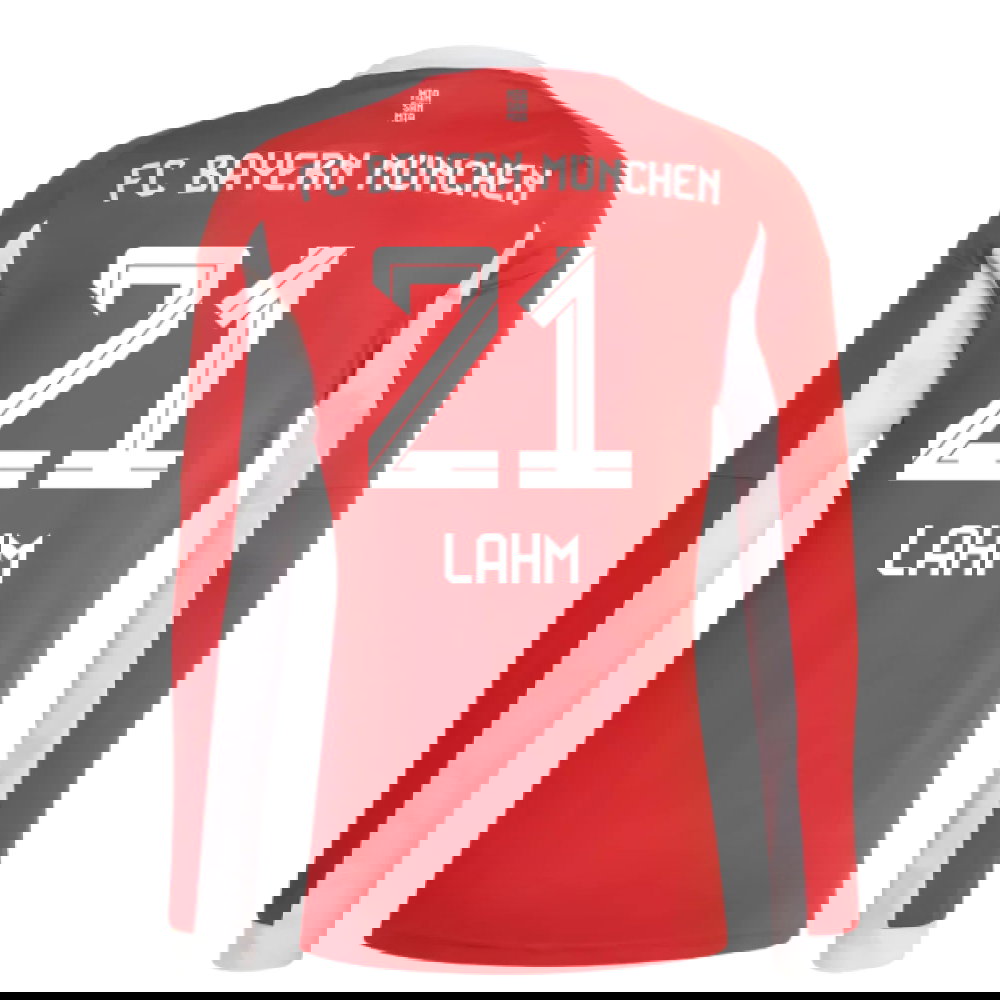 2025-2026 Bayern Munich Long Sleeve Home Shirt (Lahm 21)