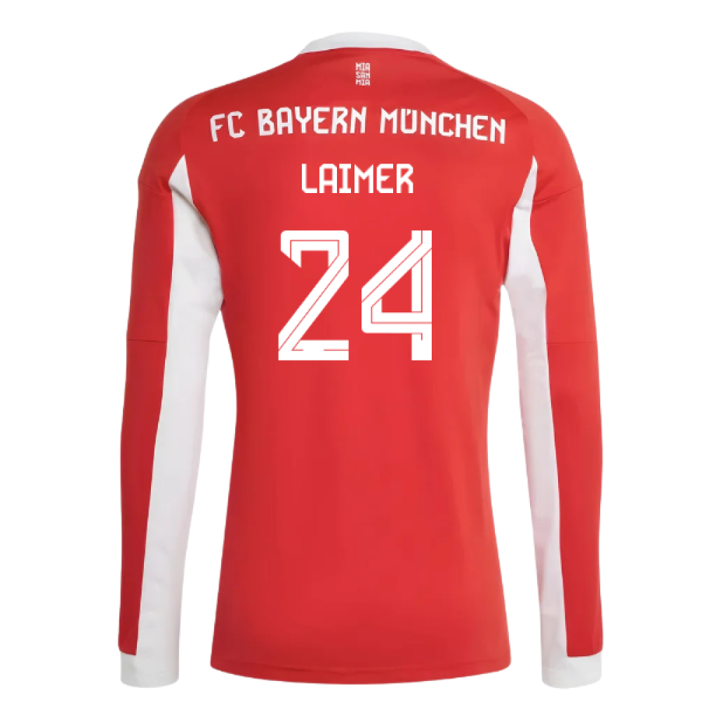 2025-2026 Bayern Munich Long Sleeve Home Shirt (Laimer 24)