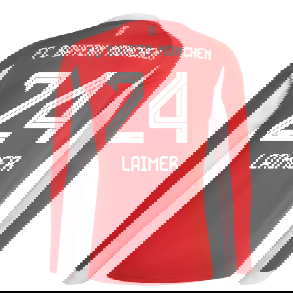 2025-2026 Bayern Munich Long Sleeve Home Shirt (Laimer 24)