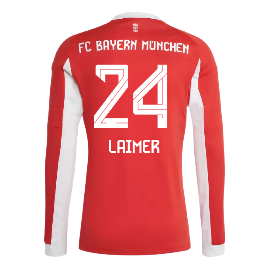 2025-2026 Bayern Munich Long Sleeve Home Shirt (Laimer 24)