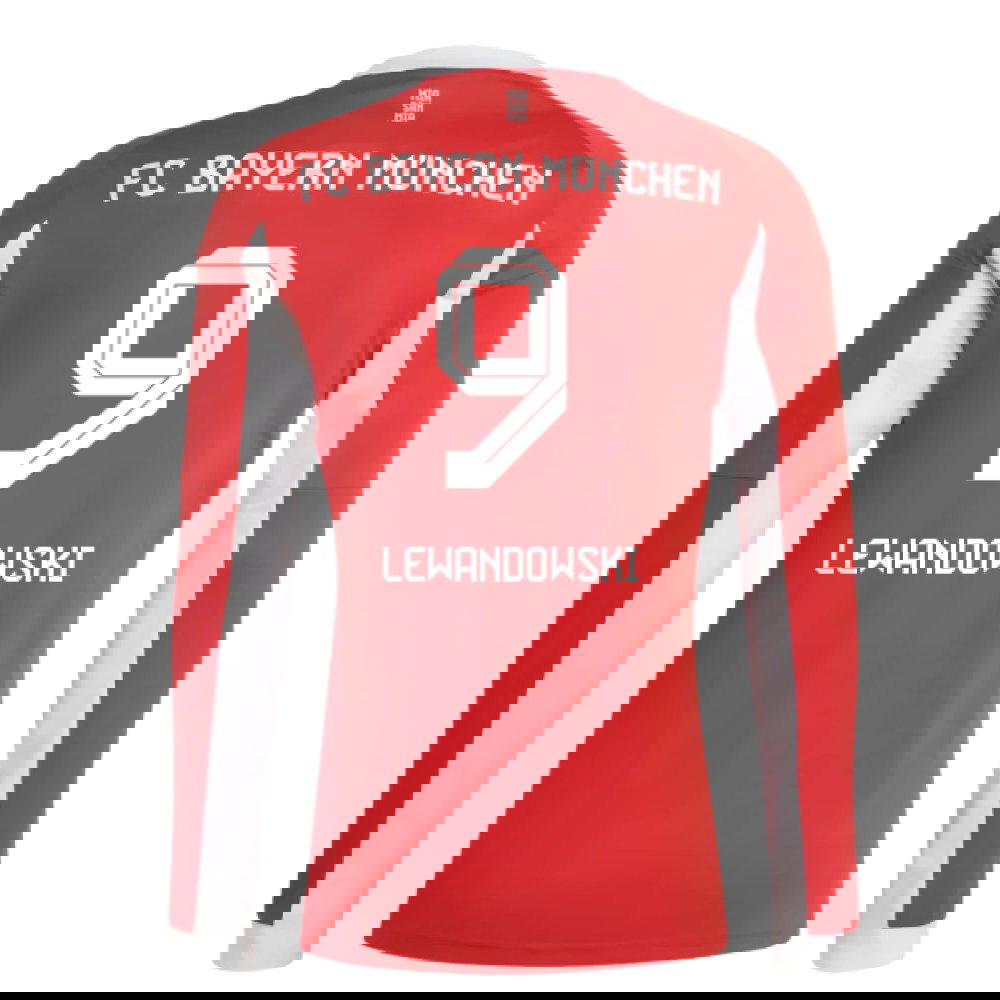 2025-2026 Bayern Munich Long Sleeve Home Shirt (Lewandowski 9)