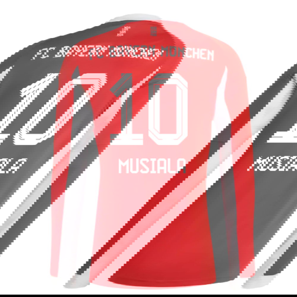 2025-2026 Bayern Munich Long Sleeve Home Shirt (Musiala 10)