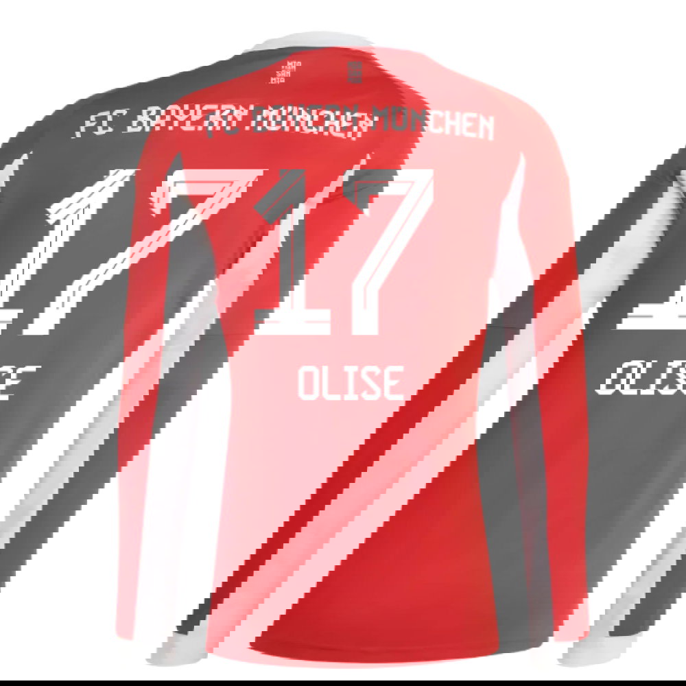 2025-2026 Bayern Munich Long Sleeve Home Shirt (Olise 17)