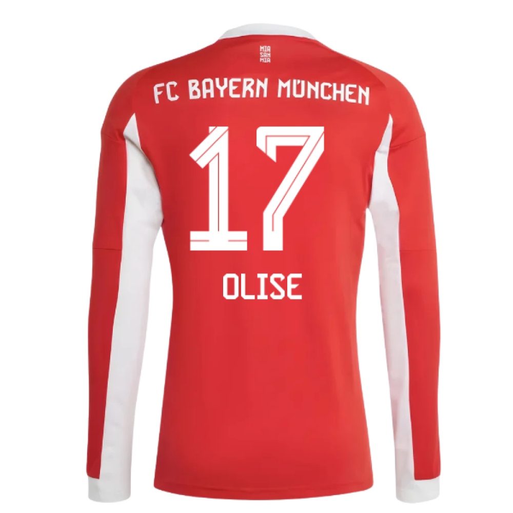 2025-2026 Bayern Munich Long Sleeve Home Shirt (Olise 17)
