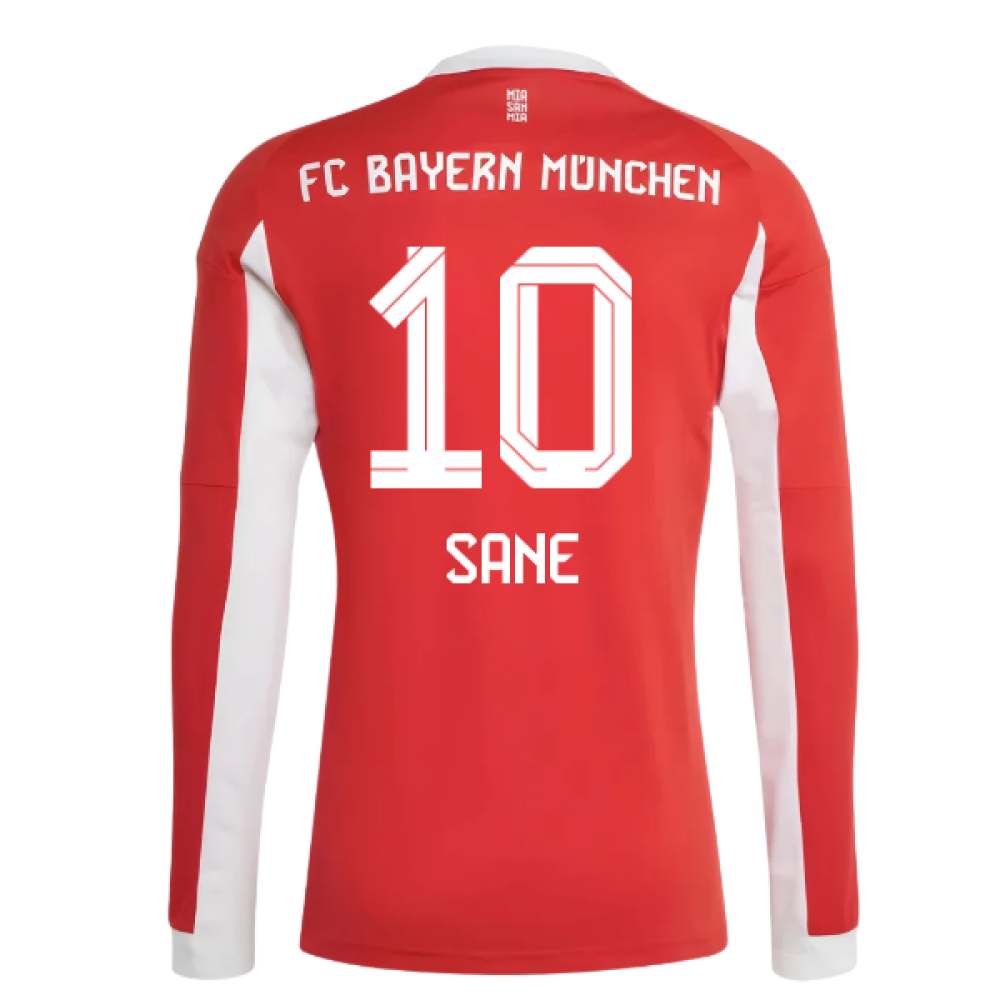 2025-2026 Bayern Munich Long Sleeve Home Shirt (Sane 10)