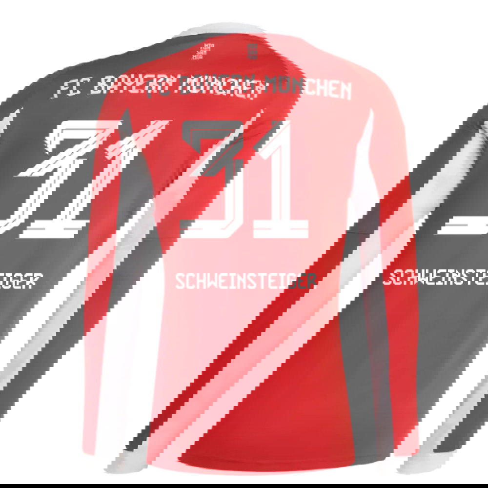 2025-2026 Bayern Munich Long Sleeve Home Shirt (Schweinsteiger 31)