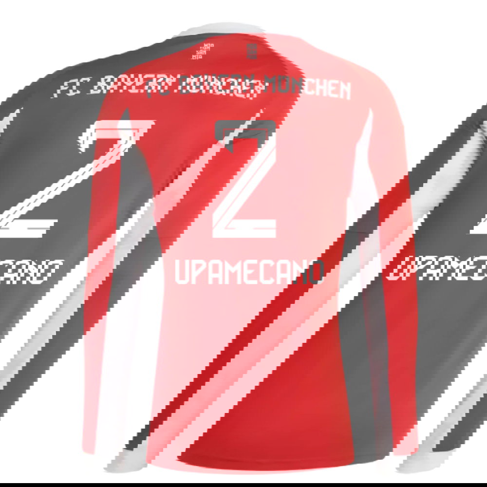 2025-2026 Bayern Munich Long Sleeve Home Shirt (Upamecano 2)