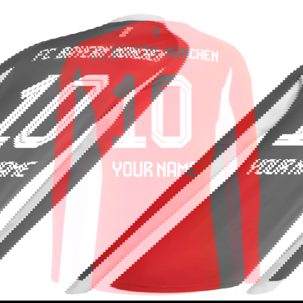 2025-2026 Bayern Munich Long Sleeve Home Shirt (Your Name)