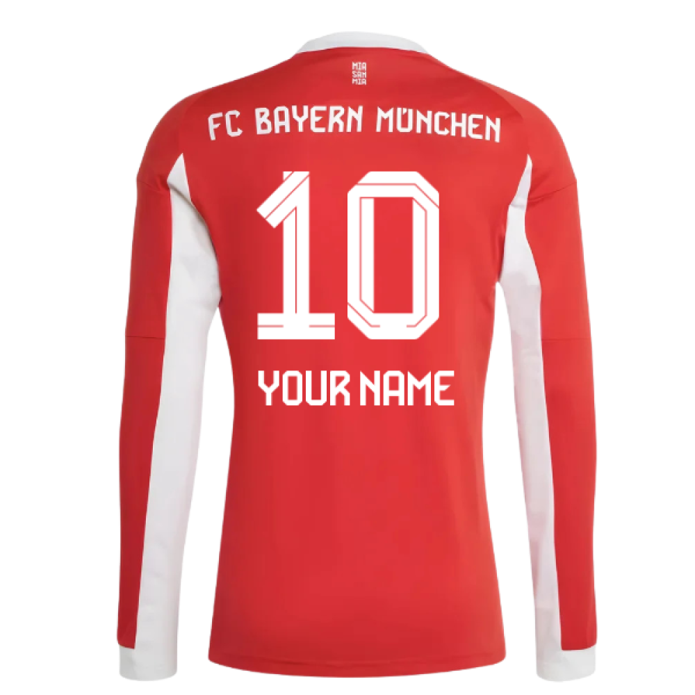 2025-2026 Bayern Munich Long Sleeve Home Shirt (Your Name)