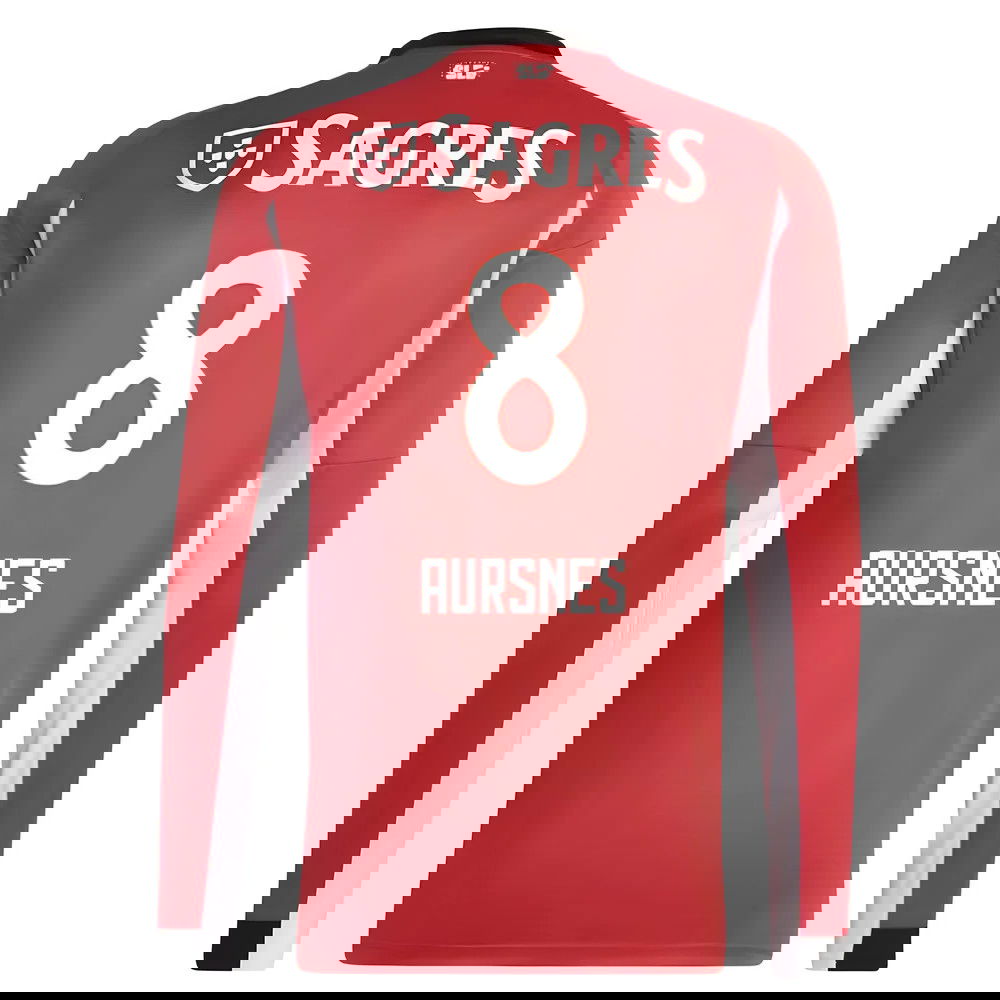 2025-2026 Benfica Long Sleeve Home Shirt (Aursnes 8)