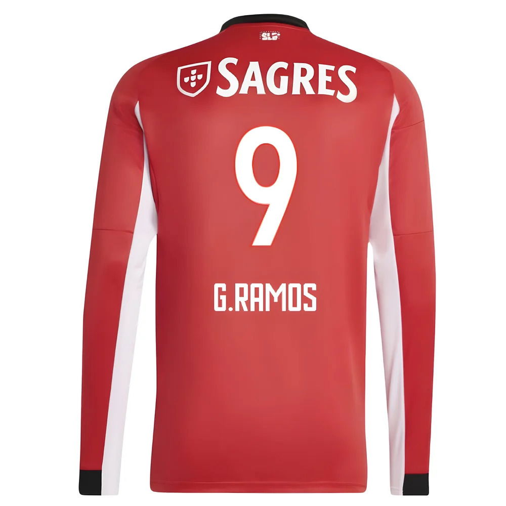 2025-2026 Benfica Long Sleeve Home Shirt (G.Ramos 9)