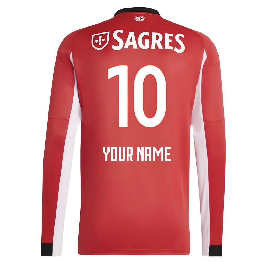2025-2026 Benfica Long Sleeve Home Shirt (Your Name)