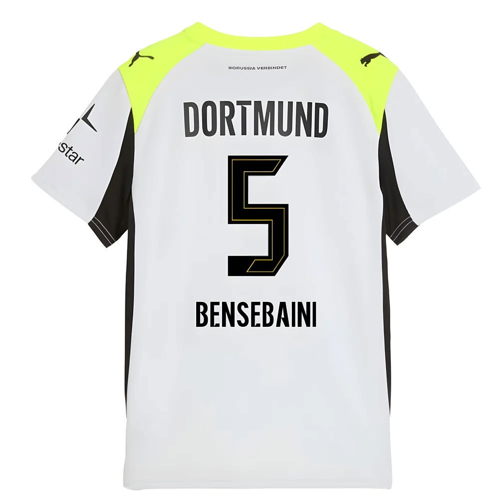 2025-2026 Borussia Dortmund Away Shirt (Kids) (Bensebaini 5)