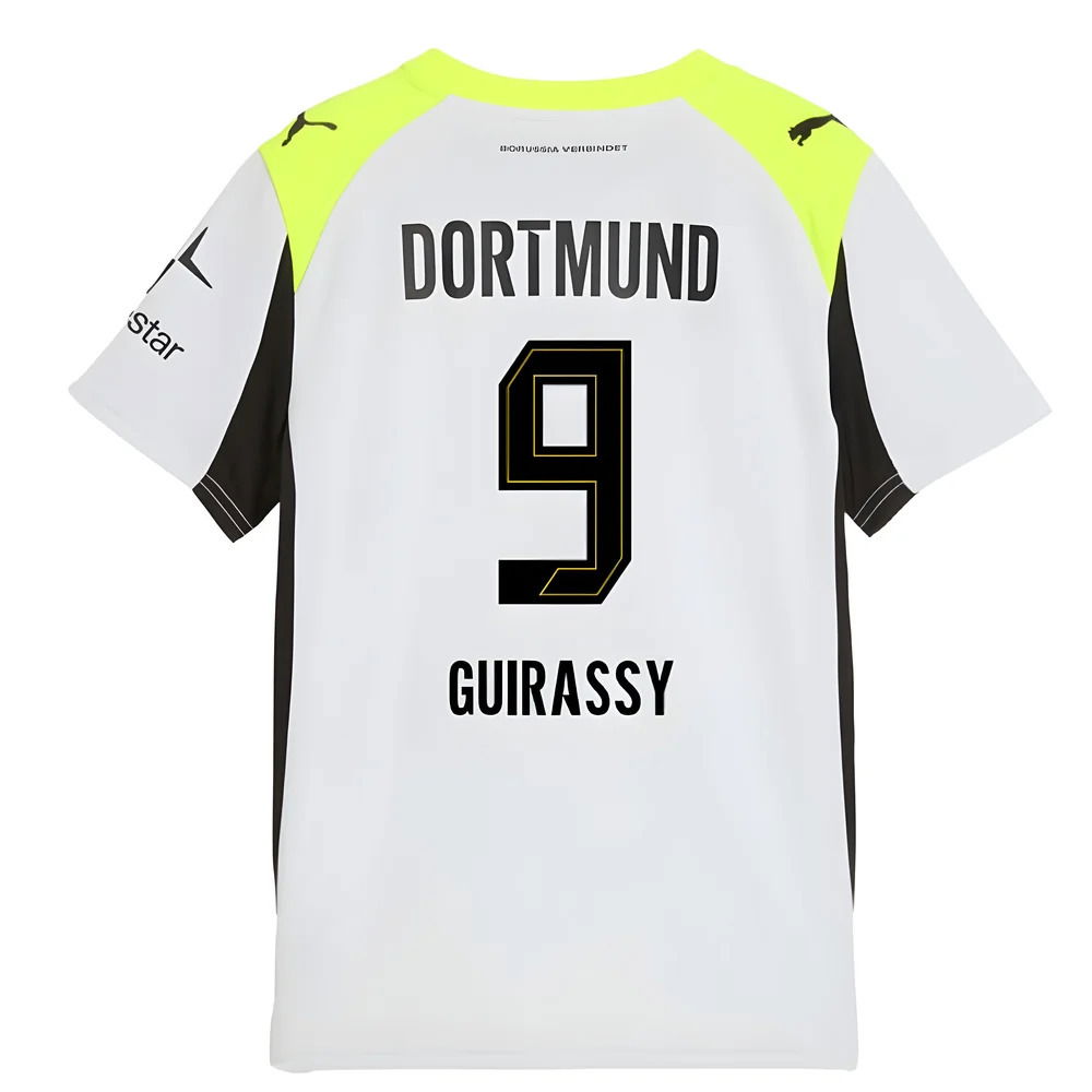 2025-2026 Borussia Dortmund Away Shirt (Kids) (Guirassy 9)
