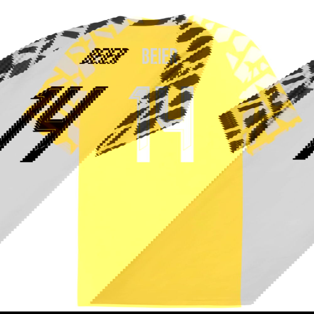 2025-2026 Borussia Dortmund Warm Up Jersey (Yellow) (Beier 14)