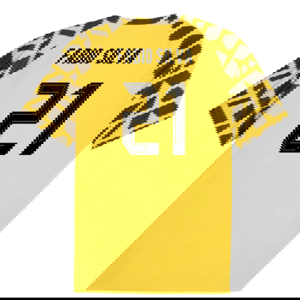 2025-2026 Borussia Dortmund Warm Up Jersey (Yellow) (Fabio Silva 21)