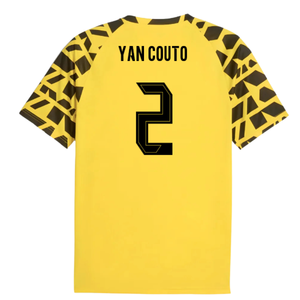 2025-2026 Borussia Dortmund Warm Up Jersey (Yellow) (Yan Couto 2)