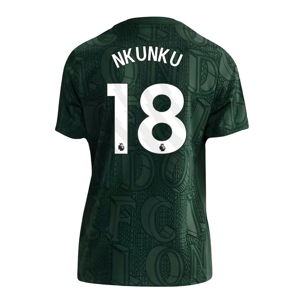 2025-2026 Chelsea Pre Match Shirt (Green) - Kids (Nkunku 18)