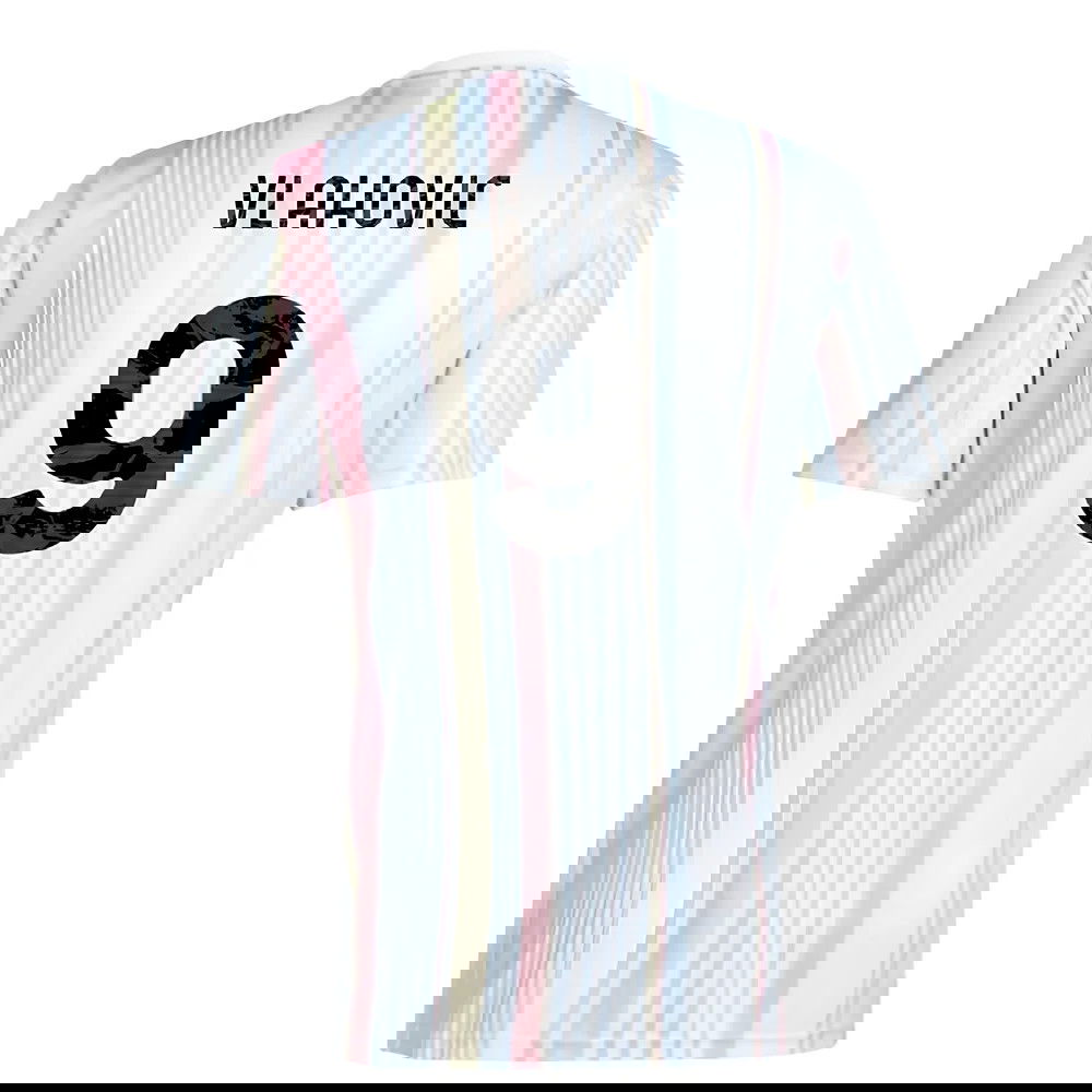 2025-2026 Juventus Pre-Match Shirt (White) (Vlahovic 9)