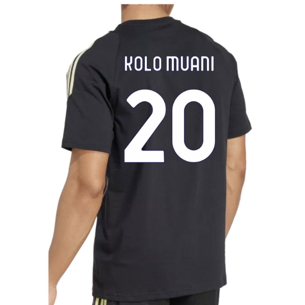 2025-2026 Juventus Training Tee (Black) (Kolo Muani 20)