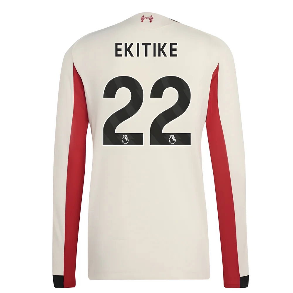 2025-2026 Liverpool Authentic Long Sleeve Away Shirt (Ekitike 22)