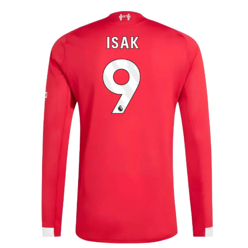 2025-2026 Liverpool Authentic Long Sleeve Home Shirt (Isak 9)