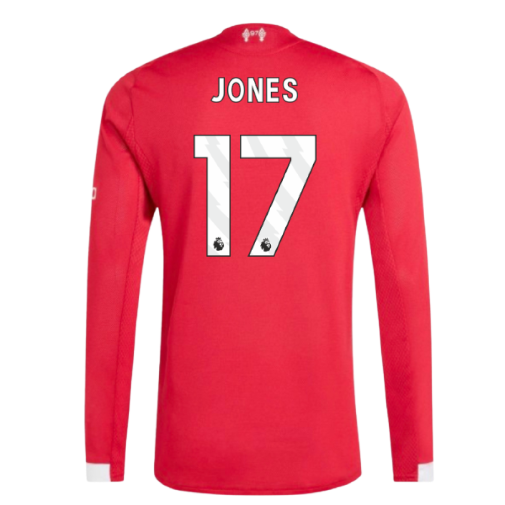 2025-2026 Liverpool Authentic Long Sleeve Home Shirt (Jones 17)