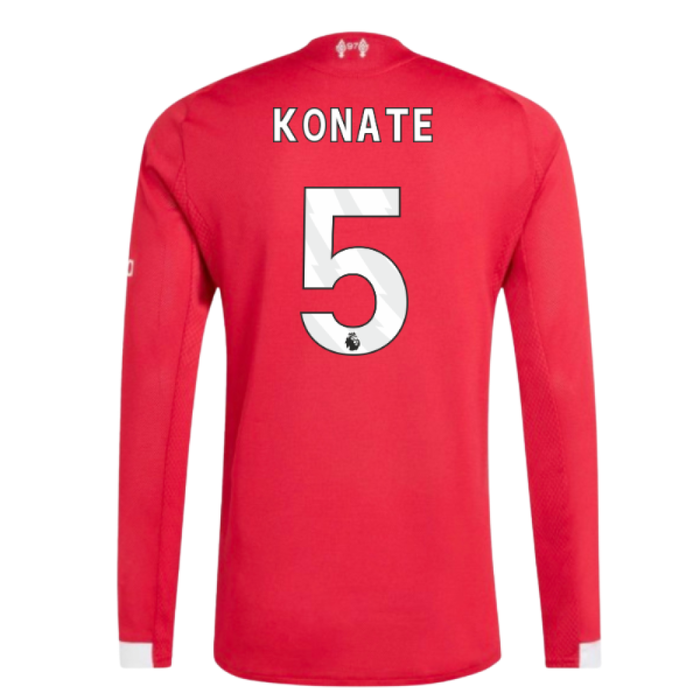 2025-2026 Liverpool Authentic Long Sleeve Home Shirt (Konate 5)